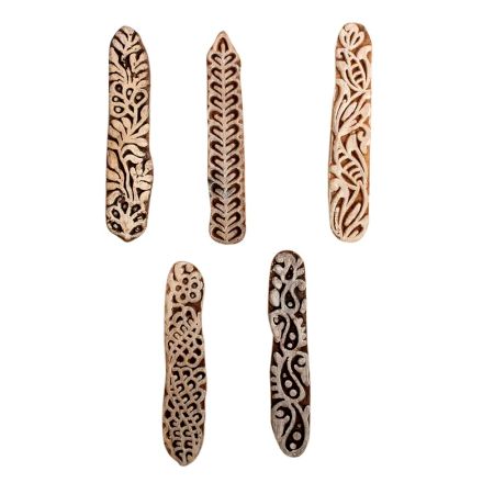 Set of 5 Piece New Mix Wooden Printing Block